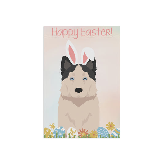 Yakutian Laika Dog Happy Easter Garden Flag