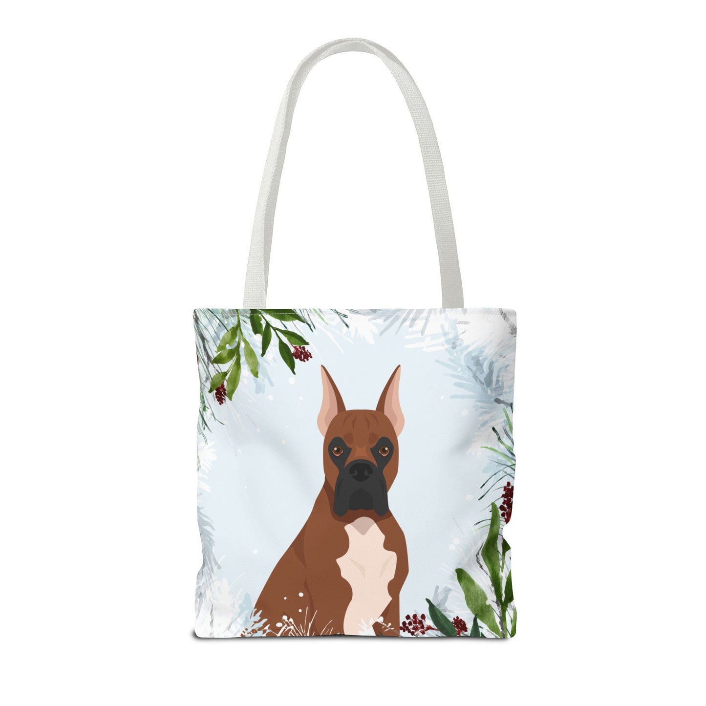 Boxer Dog Christmas Holiday Tote Bag 16x16