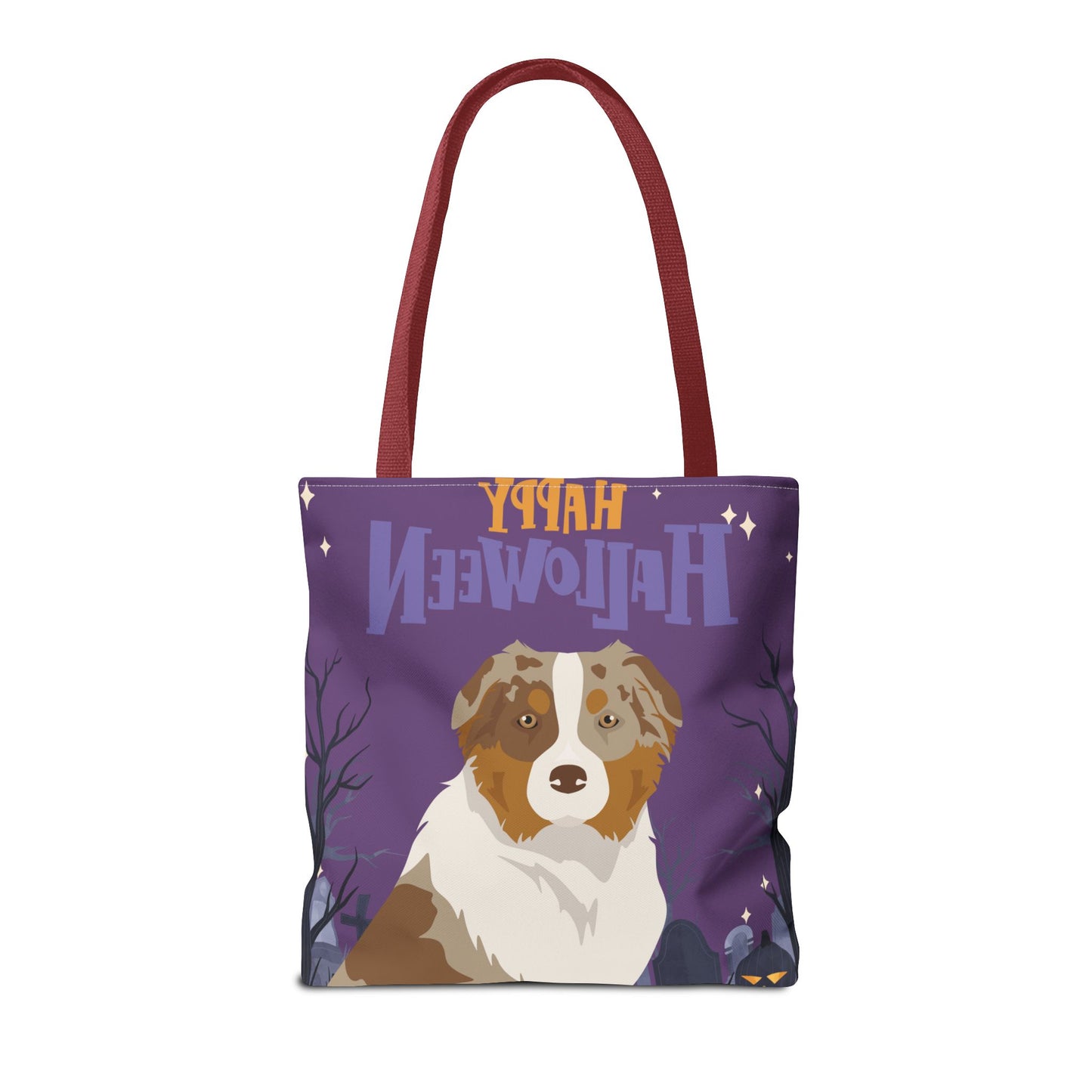 Australian Shepherd Dog Happy Halloween Tote Bag 16x16