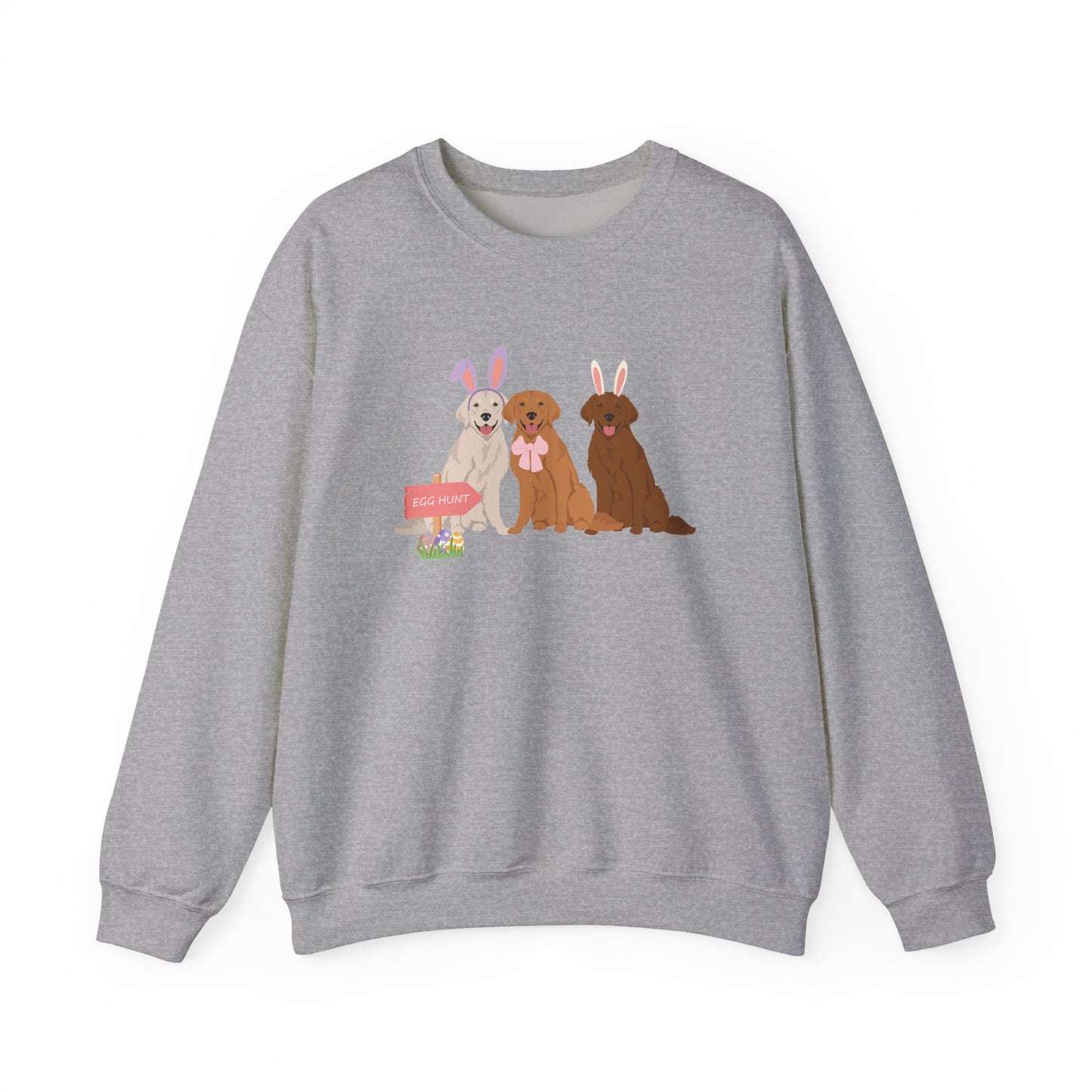 Golden Retriever Dog Easter Unisex Heavy Blend Crewneck Sweatshirt, easter, Cute Dog Mom Gift