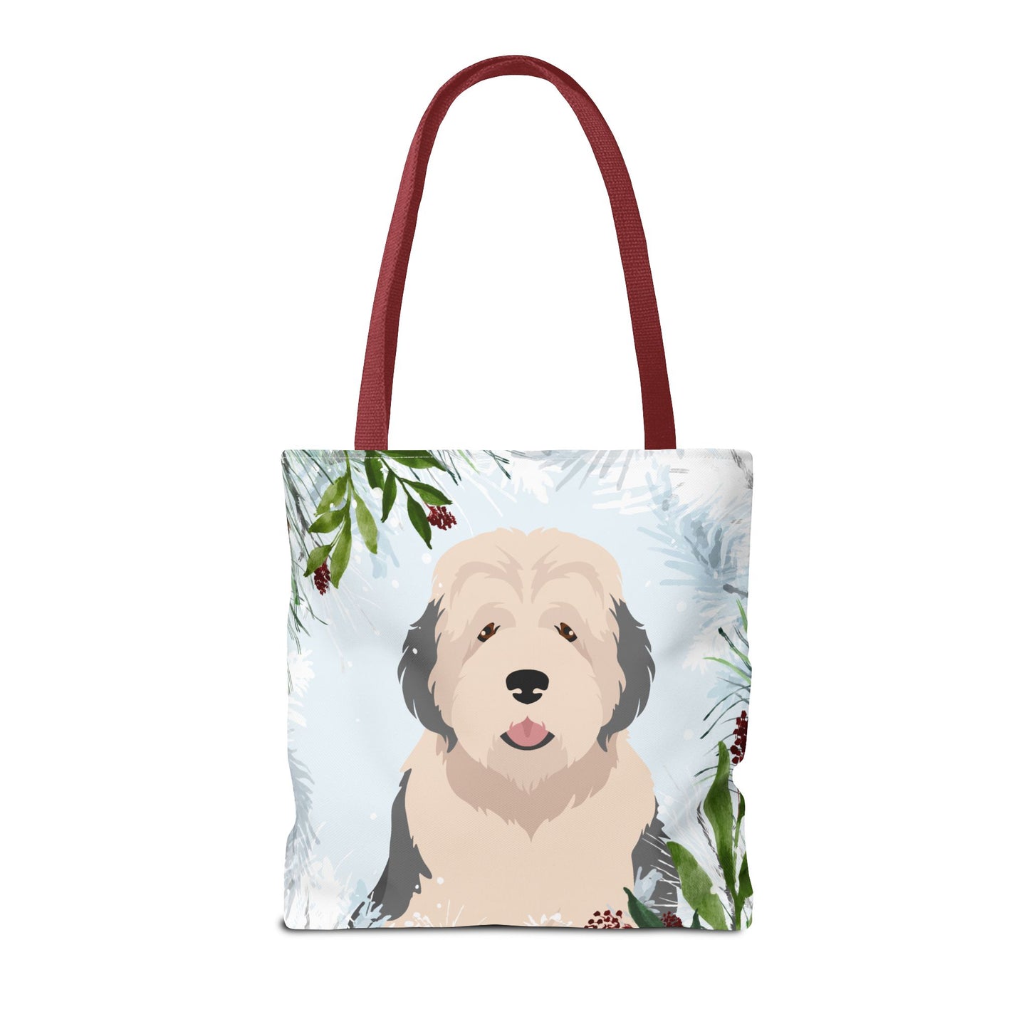 Old English Sheepdog Dog Christmas Holiday Tote Bag 16x16