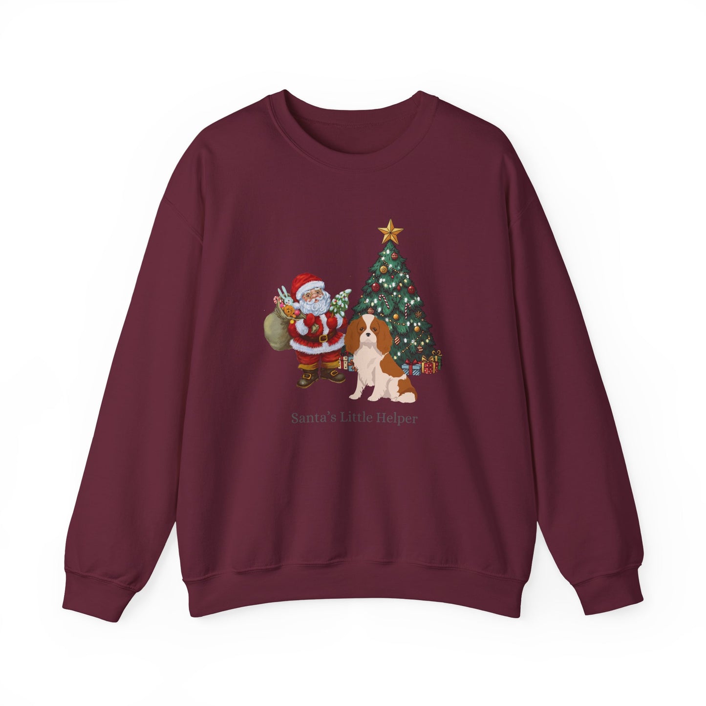 Cavalier King Charles Spaniel Dog Santa's Little Helper Unisex Heavy Blend Crewneck Sweatshirt