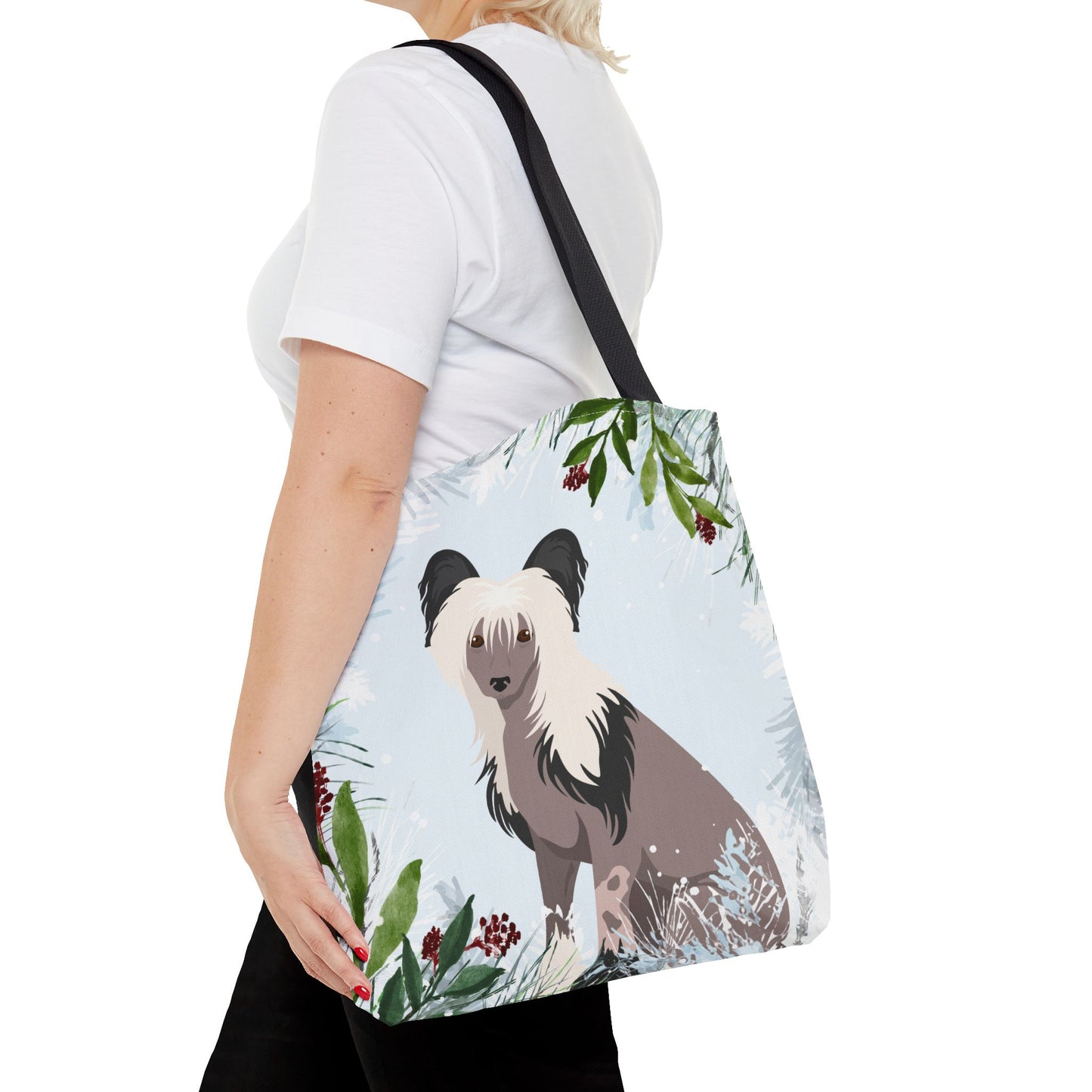 Chinese Cresred Dog Christmas Holiday Tote Bag 16x16