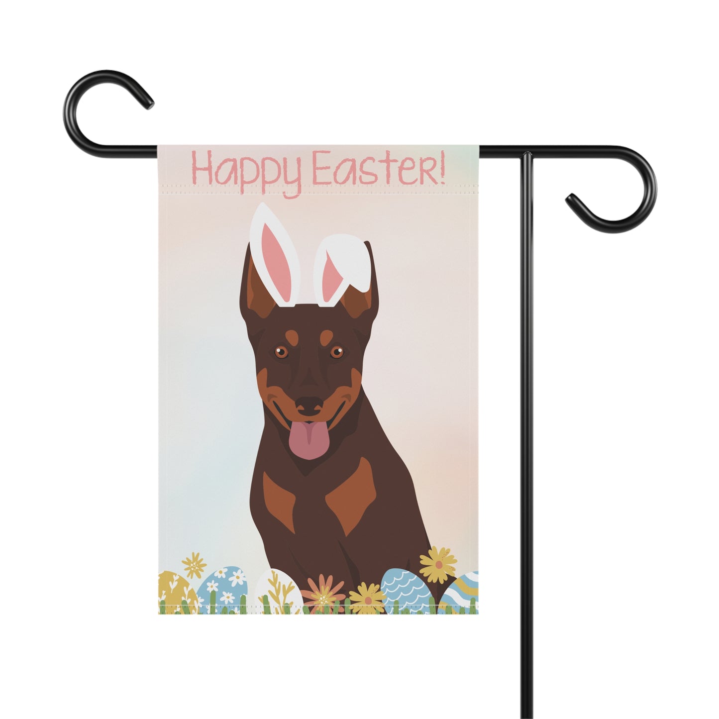 Australian Kelpie Dog Happy Easter Garden Flag