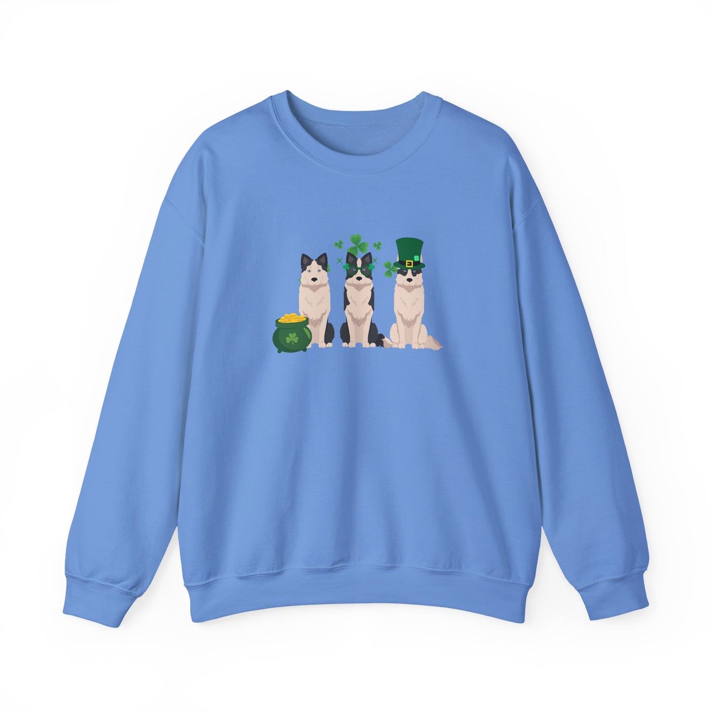 Yakutian Laika Dog St Patricks Day Unisex Heavy Blend Crewneck Sweatshirt, St Pattys day, Cute Dog Mom Gift