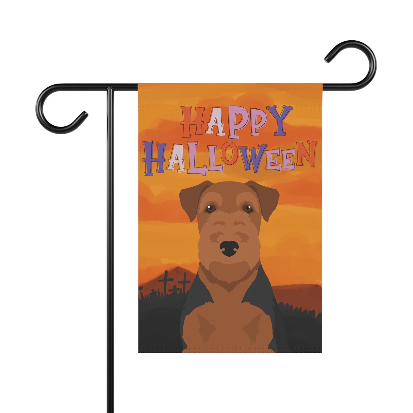 Welsh Terrier Dog Halloween Garden Flag