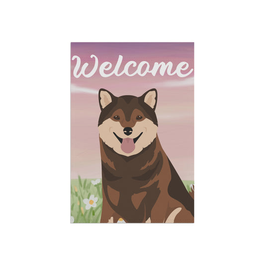 Shiba Inu Dog Welcome Garden Flag
