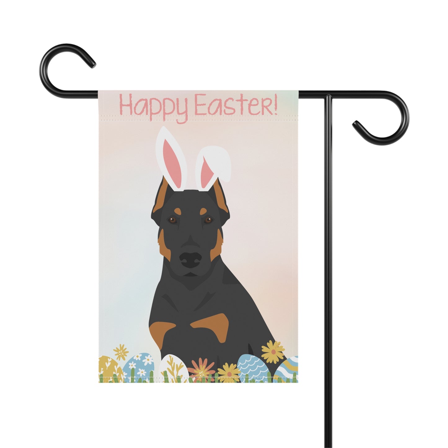 Beauceron Dog Happy Easter Garden Flag