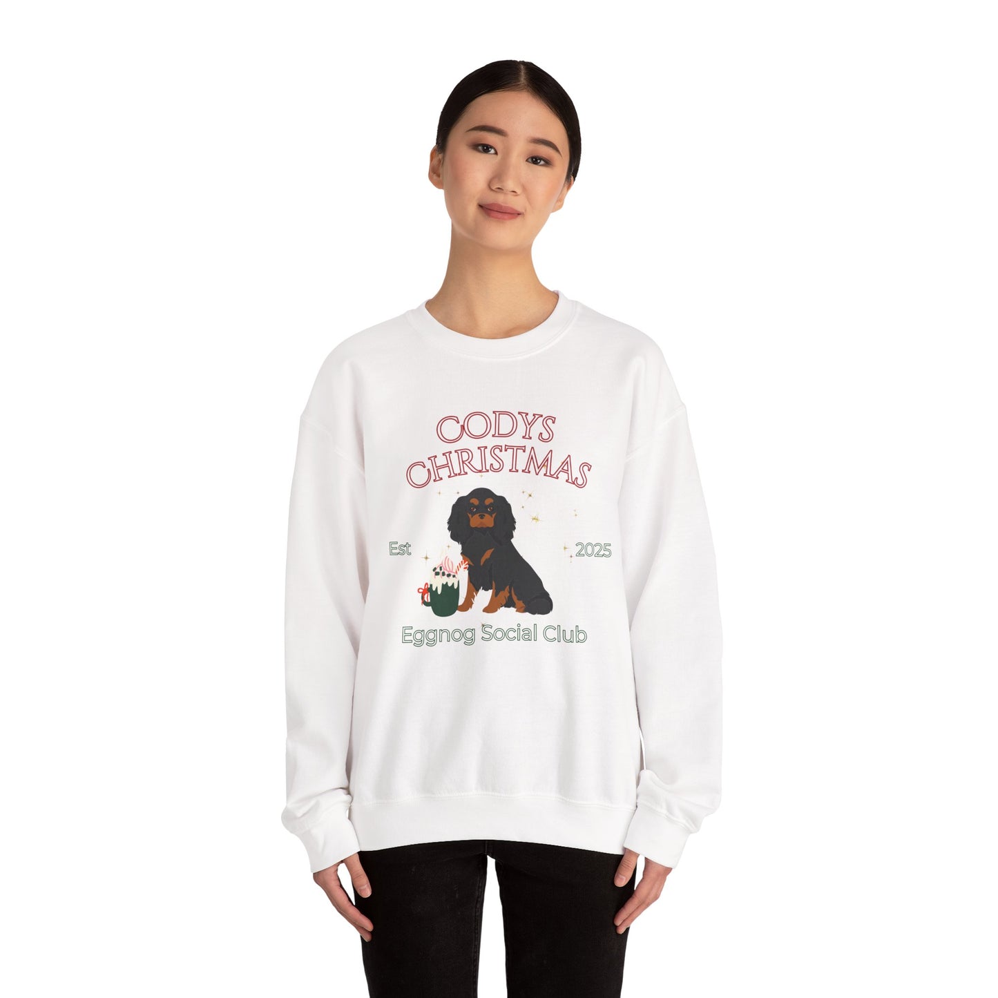 Cavalier King Charles Spaniel Dog Christmas Social Club Unisex Heavy Blend Crewneck Sweatshirt Custom Name
