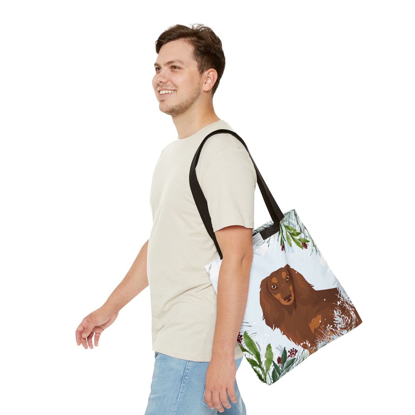 Dachshund Dog Christmas Holiday Tote Bag 16x16