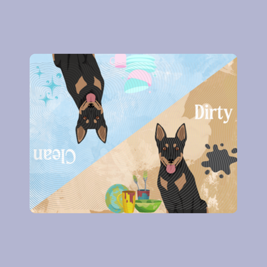 Australian Kelpie Dog Clean & Dirty Fridge Magnet Set 3 Pack
