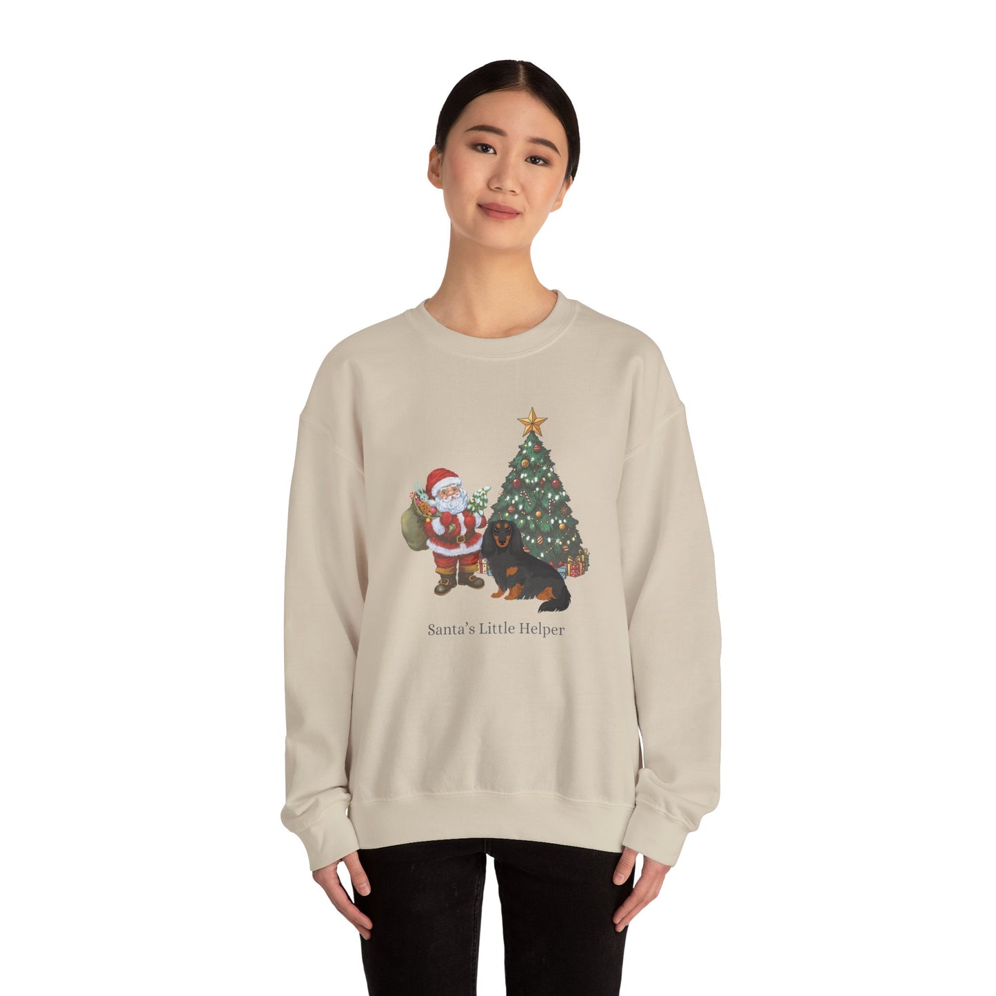 Dachshund Dog Santa's Little Helper Unisex Heavy Blend Crewneck Sweatshirt