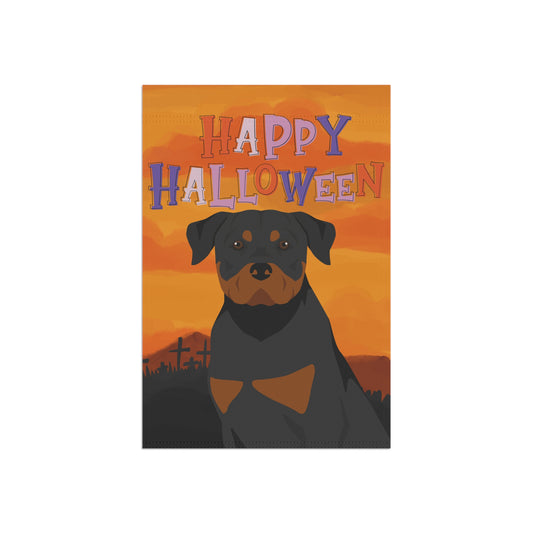 Rottweiler Dog Halloween Garden Flag
