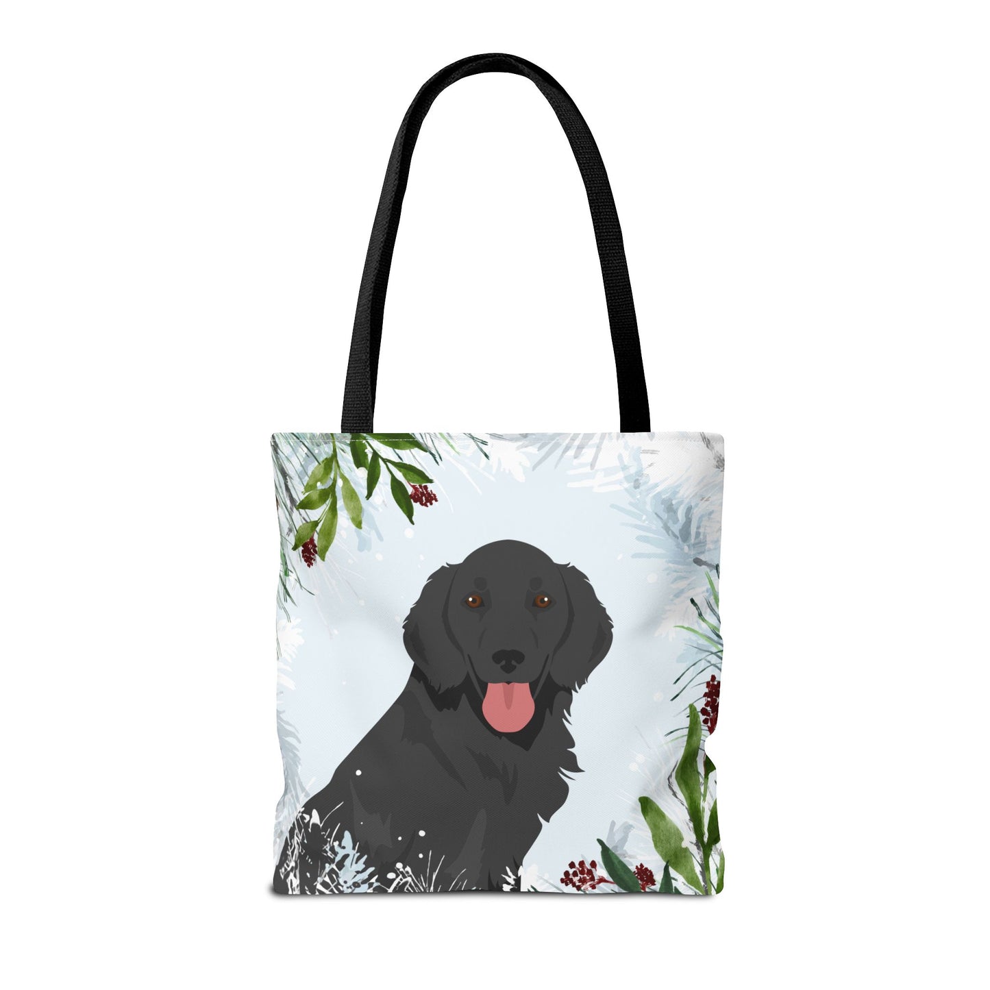 Flat Coated Retriever Dog Christmas Holiday Tote Bag 16x16