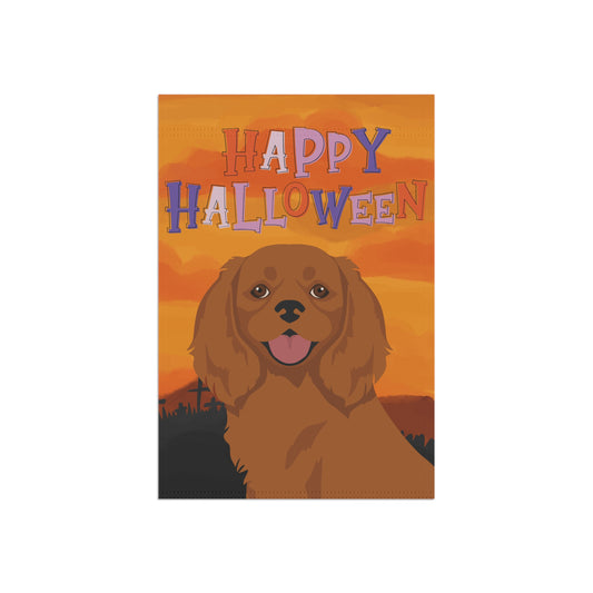 Cavalier King Charles Spaniel Dog Halloween Garden Flag