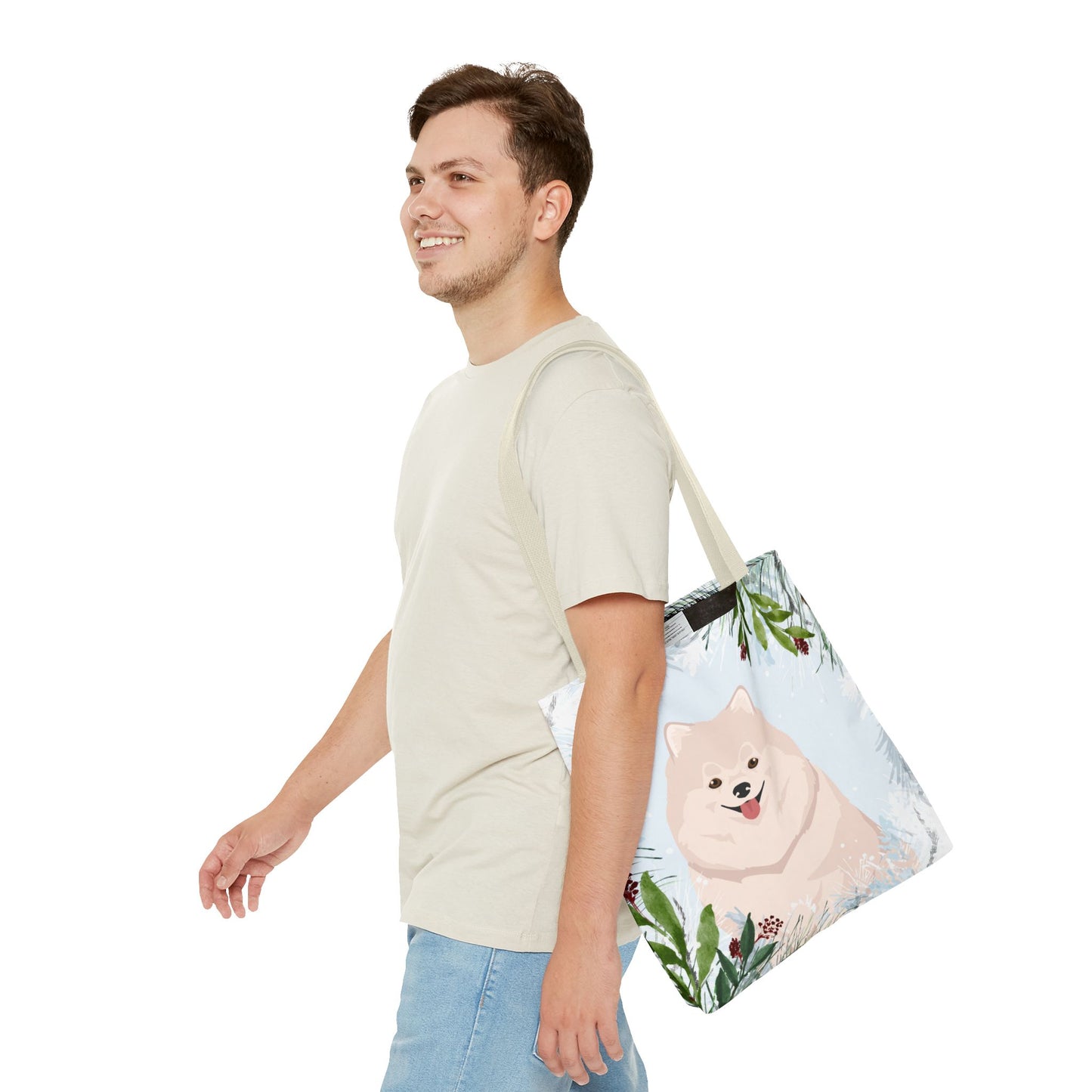 Pomeranian Dog Christmas Holiday Tote Bag 16x16