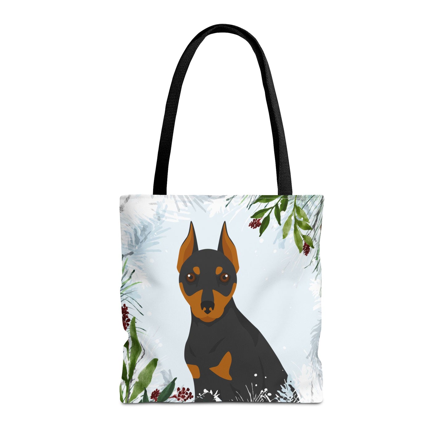Miniature Pinscher Dog Christmas Holiday Tote Bag 16x16