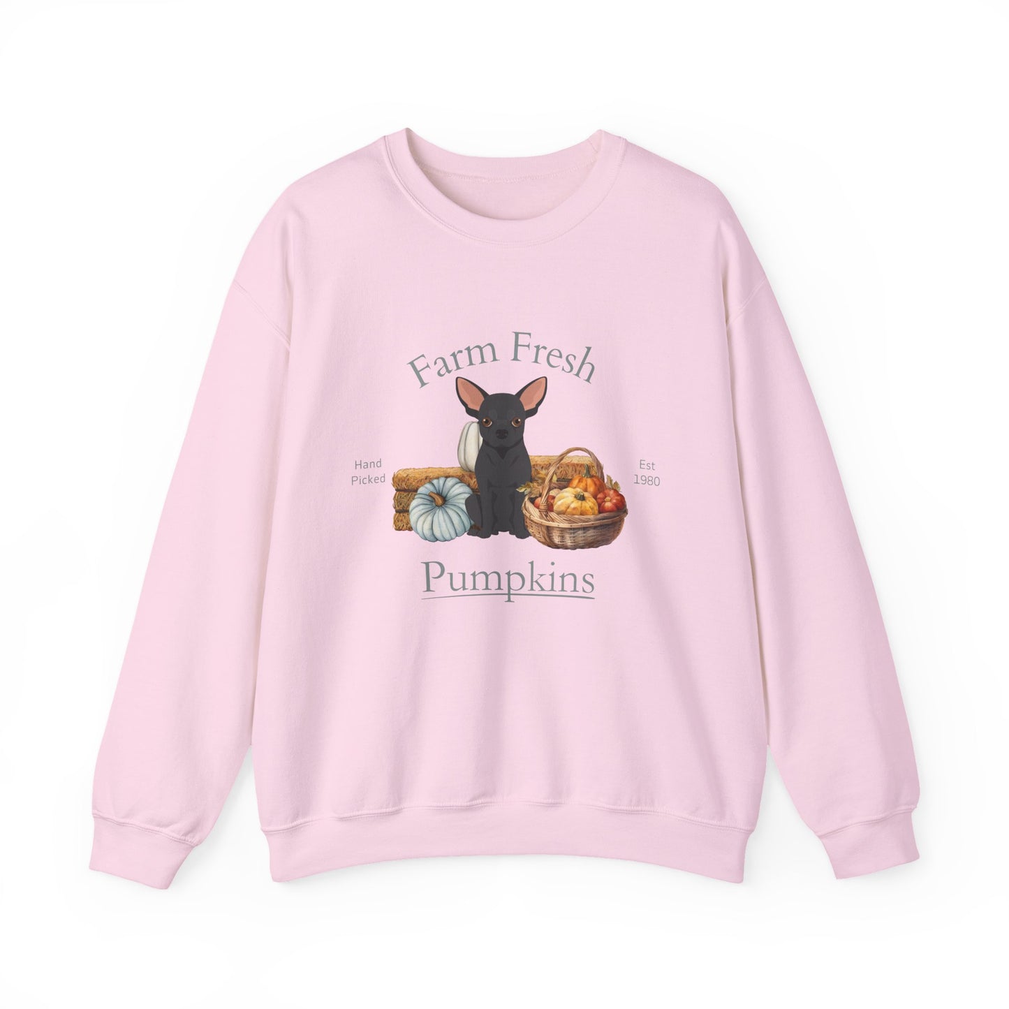 Chihuahua Dog Fall Farm Fresh Unisex Heavy Blend Crewneck Sweatshirt