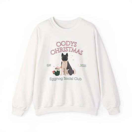 American Akita Dog Christmas Social Club Unisex Heavy Blend Crewneck Sweatshirt Custom Name