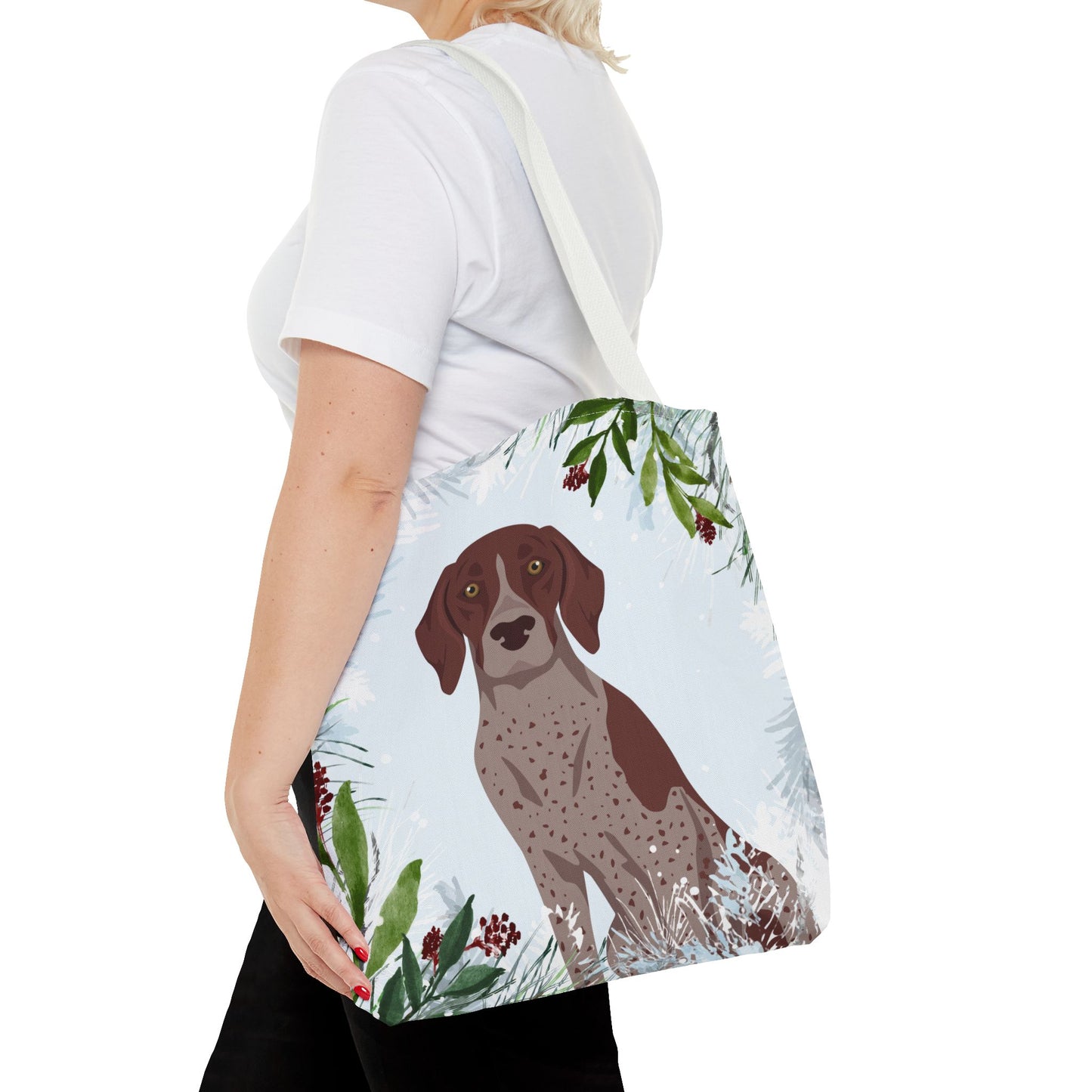 German Shorthaired Pointer Dog Christmas Holiday Tote Bag 16x16