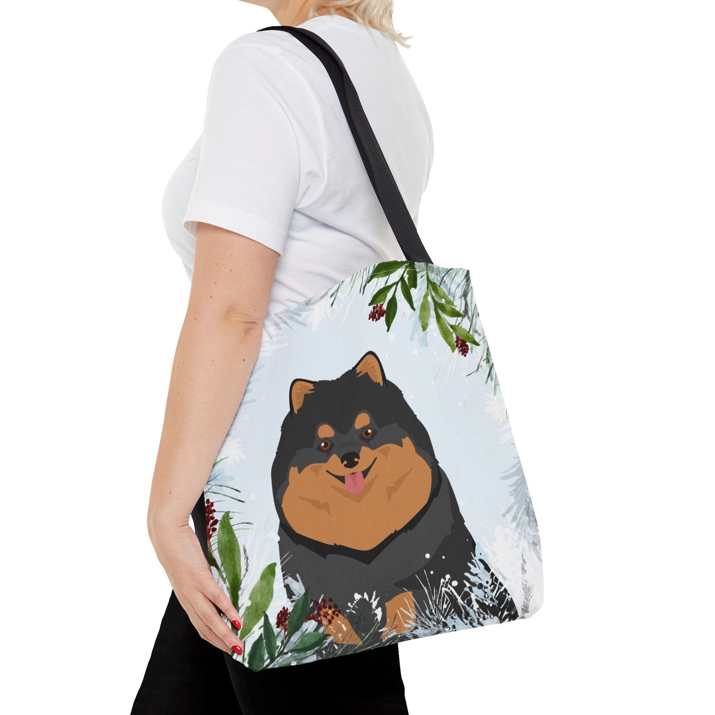 Pomeranian Dog Christmas Holiday Tote Bag 16x16