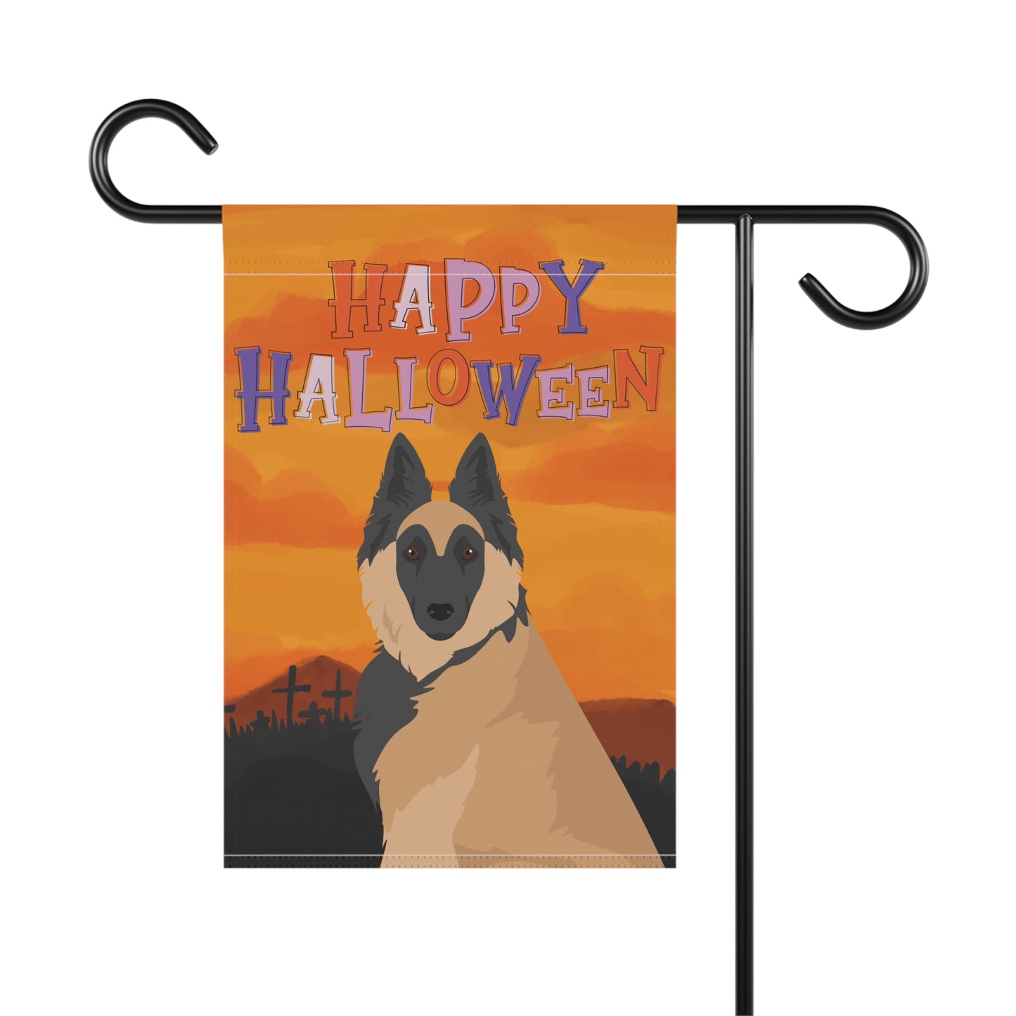 Belgian Tervuren Dog Halloween Garden Flag