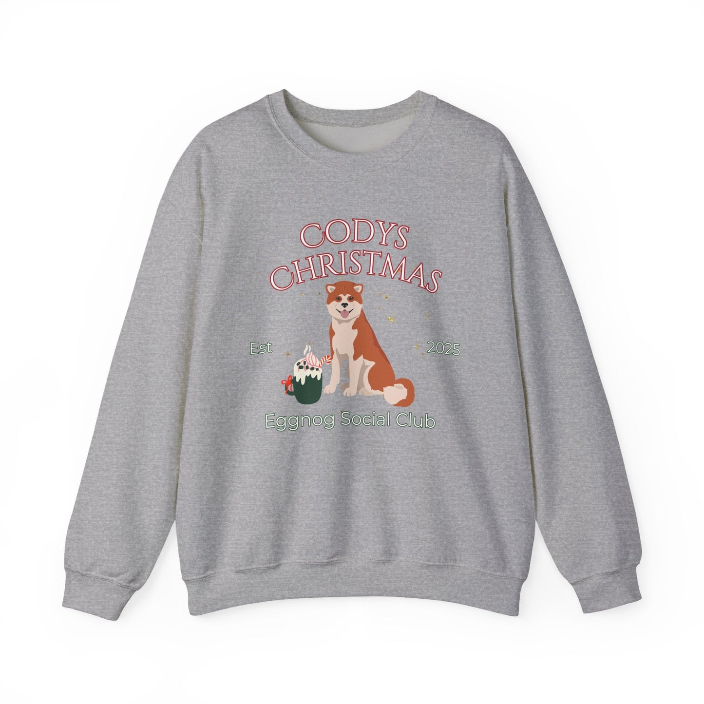Japanese Akita Dog Christmas Social Club Unisex Heavy Blend Crewneck Sweatshirt Custom Name