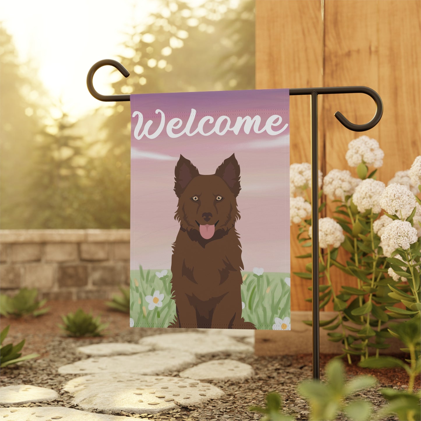 Mudi Dog Welcome Garden Flag