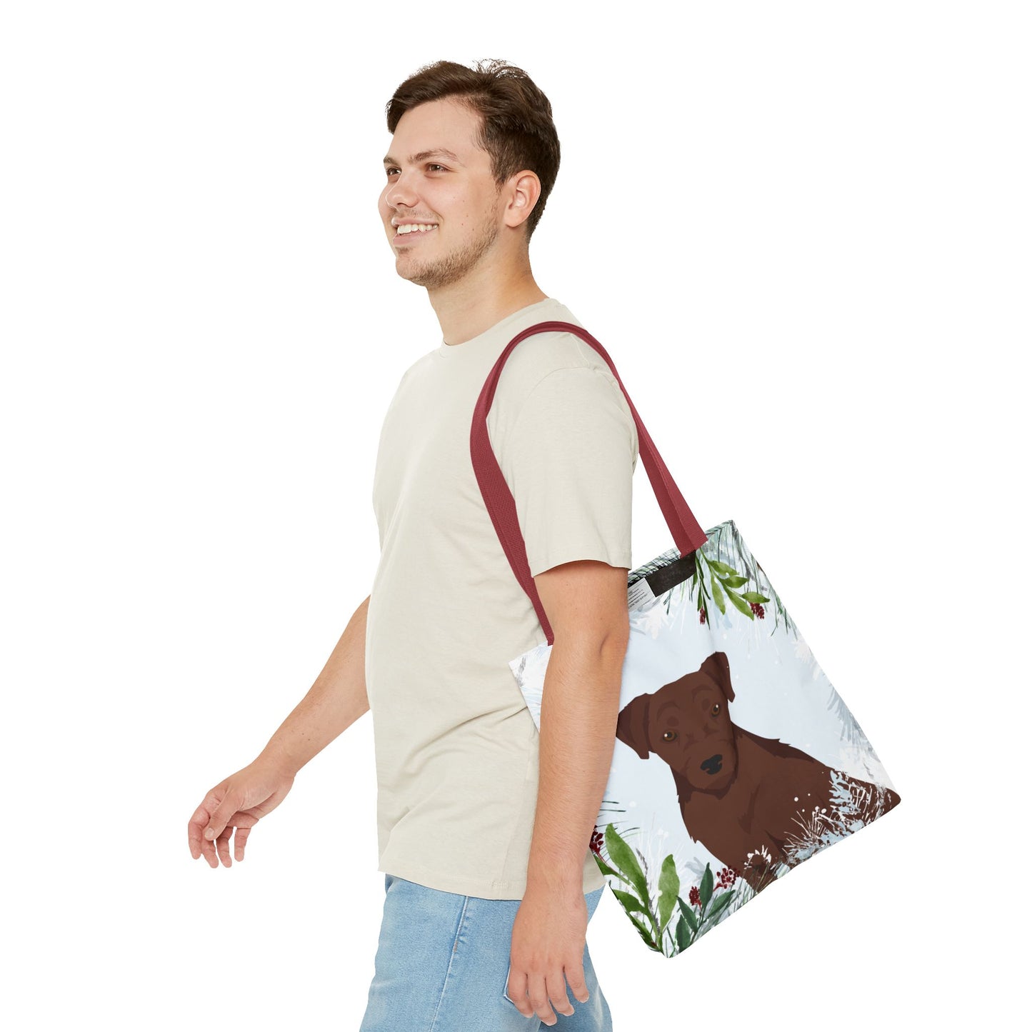 Patterdale Terrier Dog Christmas Holiday Tote Bag 16x16