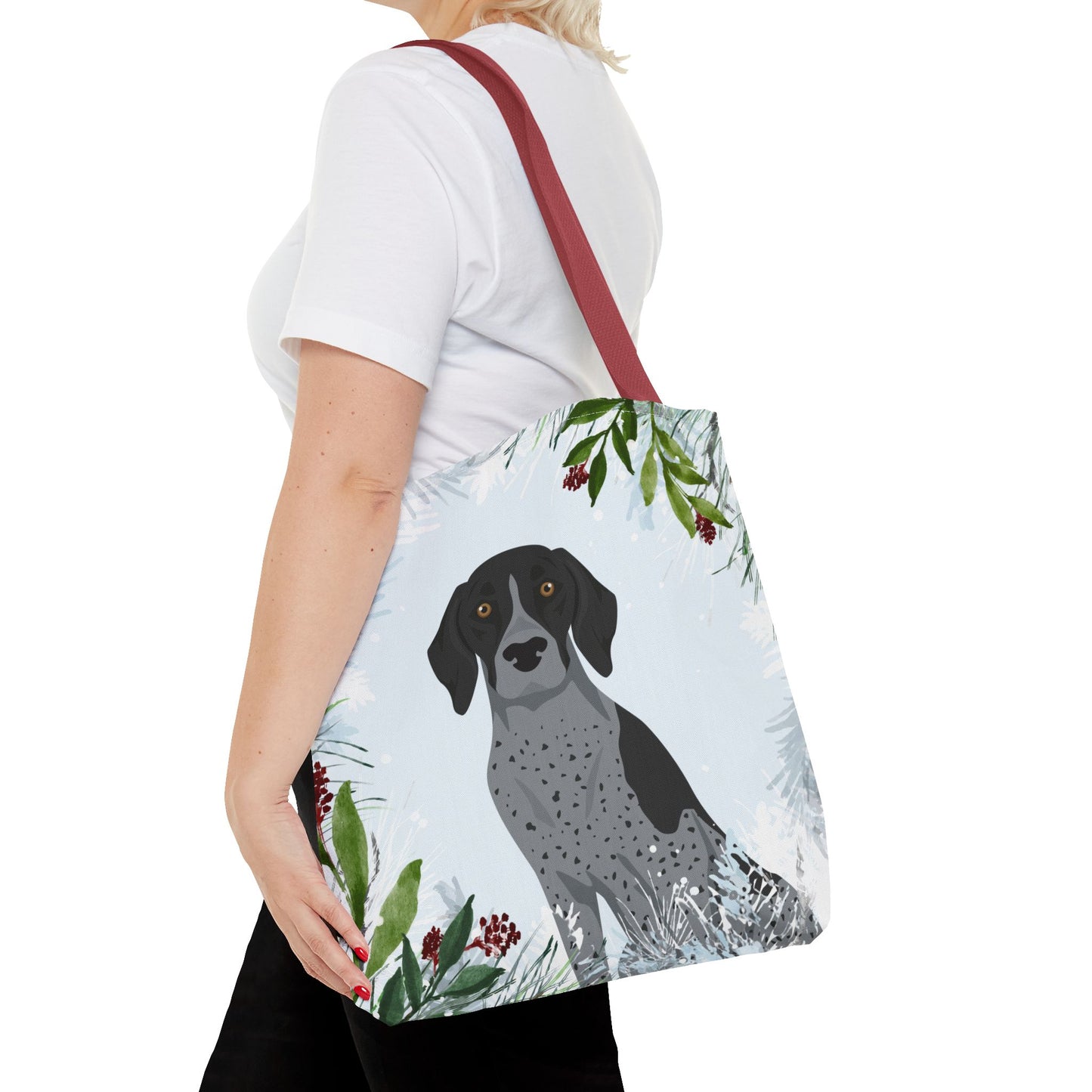 German Shorthaired Pointer Dog Christmas Holiday Tote Bag 16x16