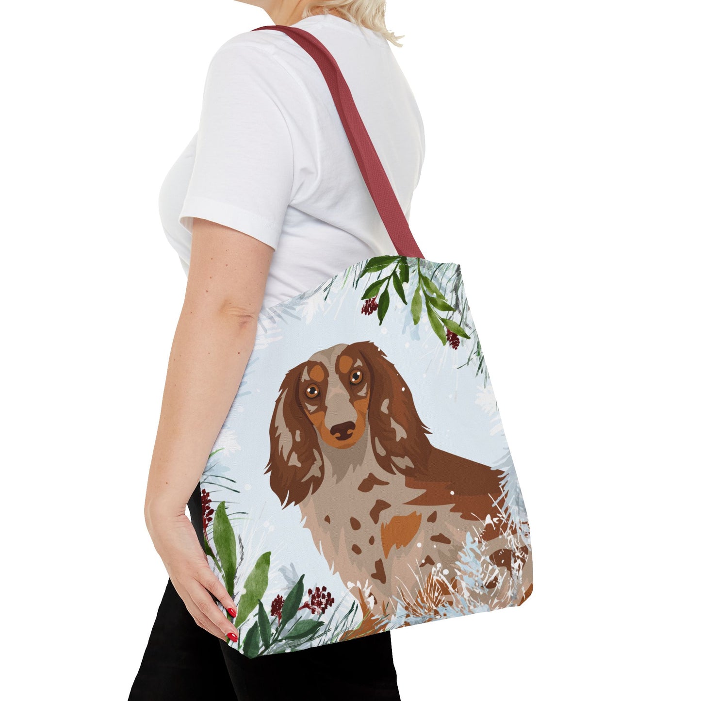 Dachshund Dog Christmas Holiday Tote Bag 16x16