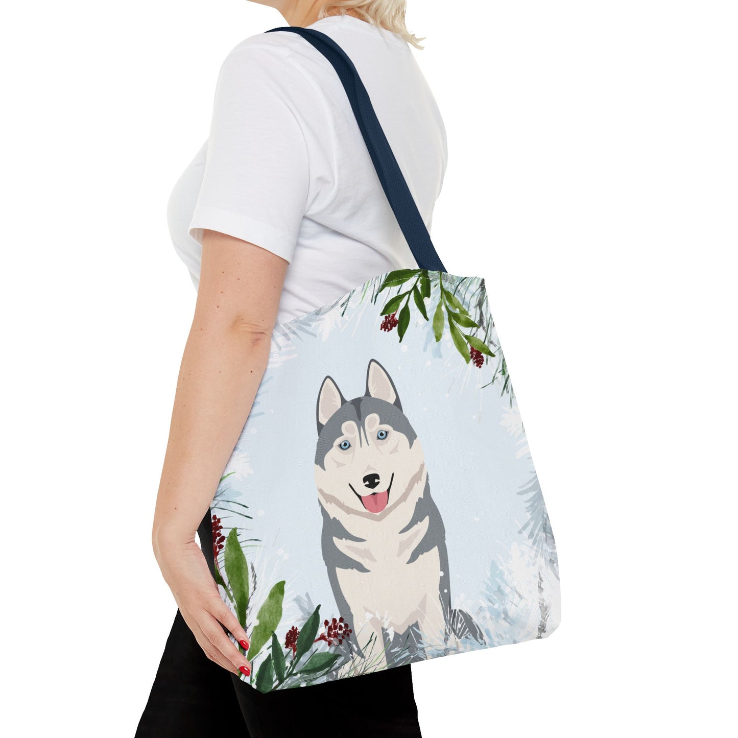 Siberian Husky Dog Christmas Holiday Tote Bag 16x16