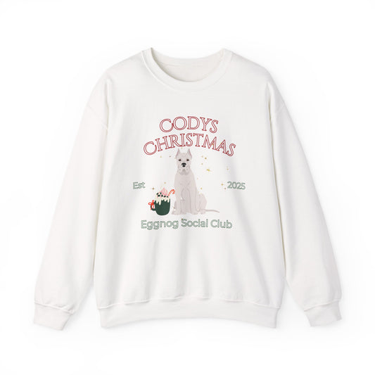 Dogo Argentino Dog Christmas Social Club Unisex Heavy Blend Crewneck Sweatshirt Custom Name