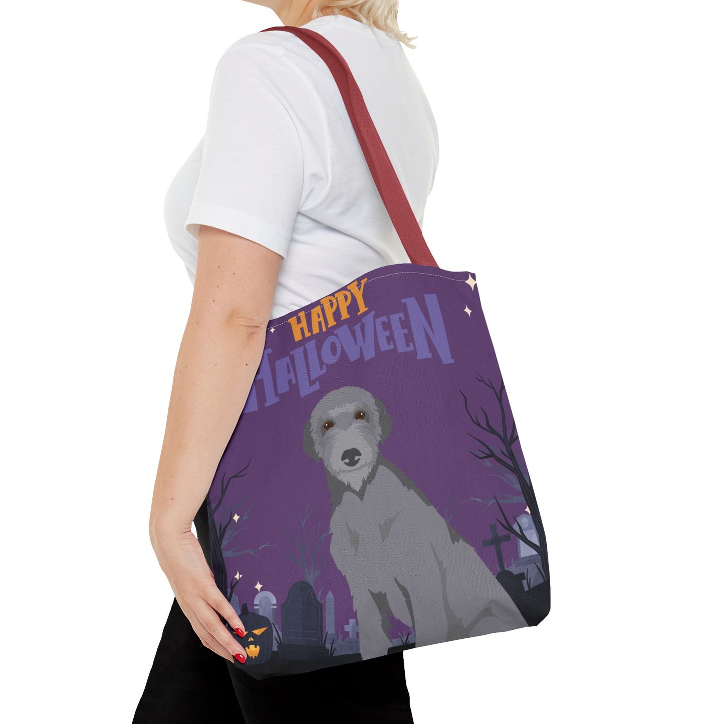 Scottish Deerhound Dog Happy Halloween Tote Bag 16x16