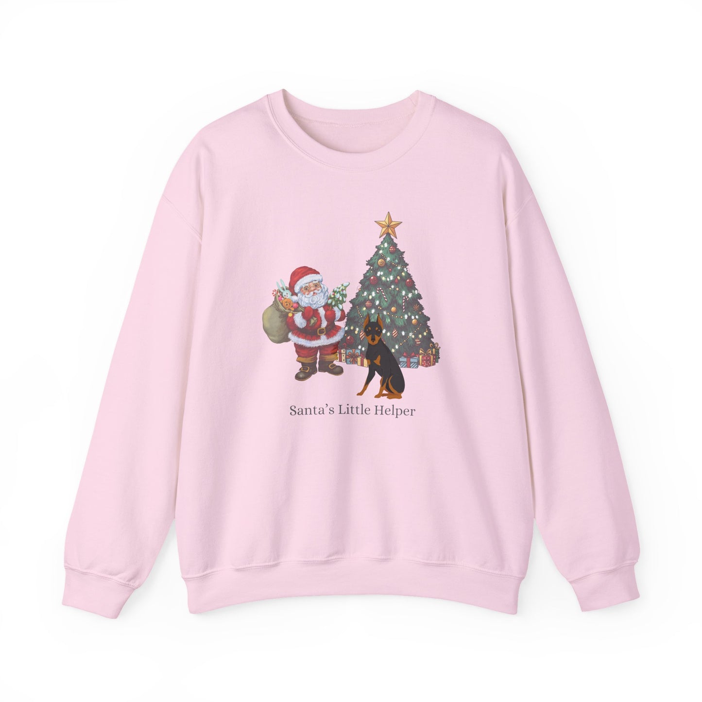 Miniature Pinscher Dog Santa's Little Helper Unisex Heavy Blend Crewneck Sweatshirt
