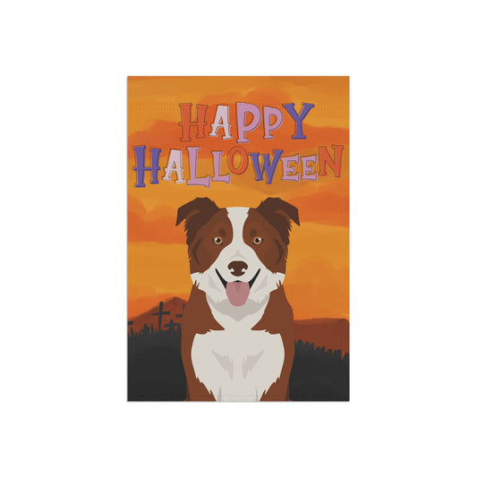 Border Collie Dog Halloween Garden Flag