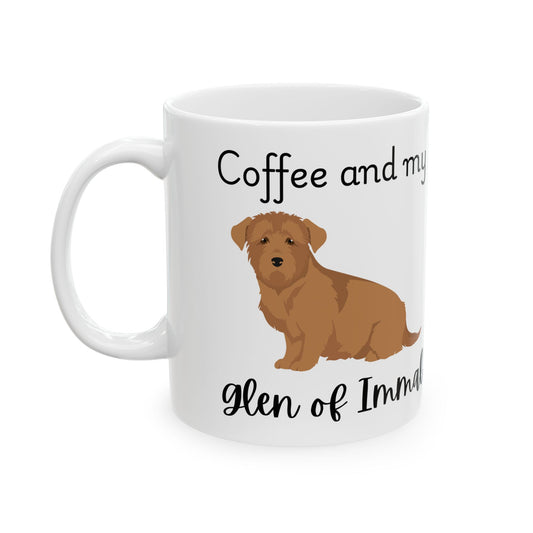 Coffee and My Glen Of Immal Ceramic Mug | Dog Lover Gift, Pet Owner Cup, Cute Mug for Dog Moms, Funny Mug for Coffee Lovers