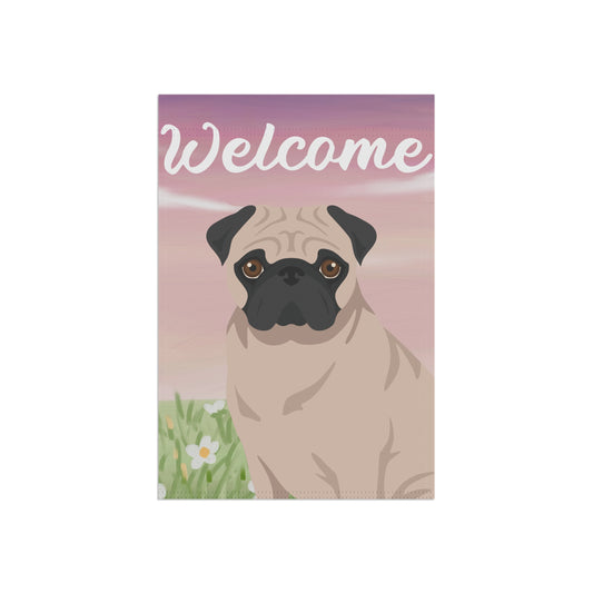 Pug Dog Welcome Garden Flag