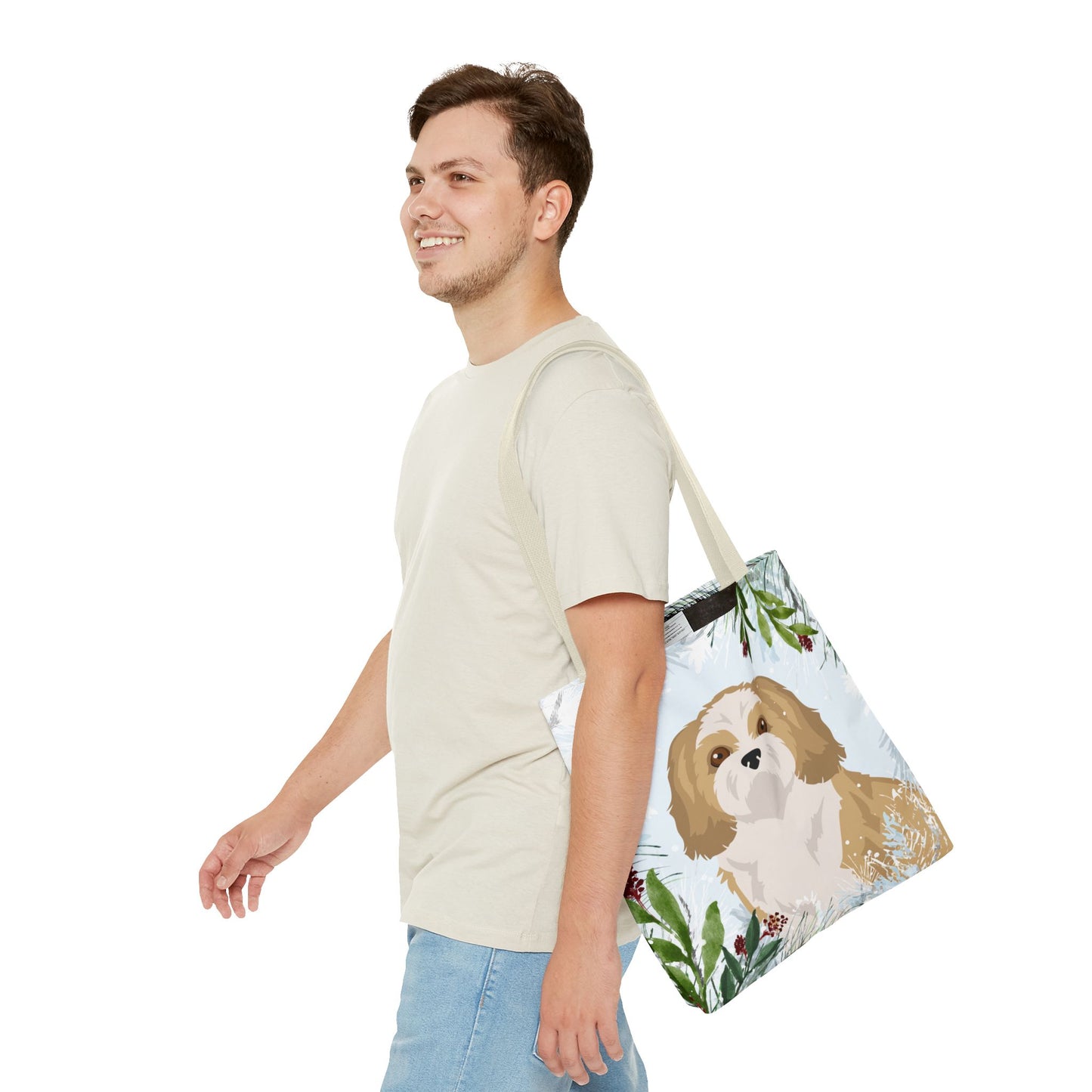 Shih Tzu Dog Christmas Holiday Tote Bag 16x16