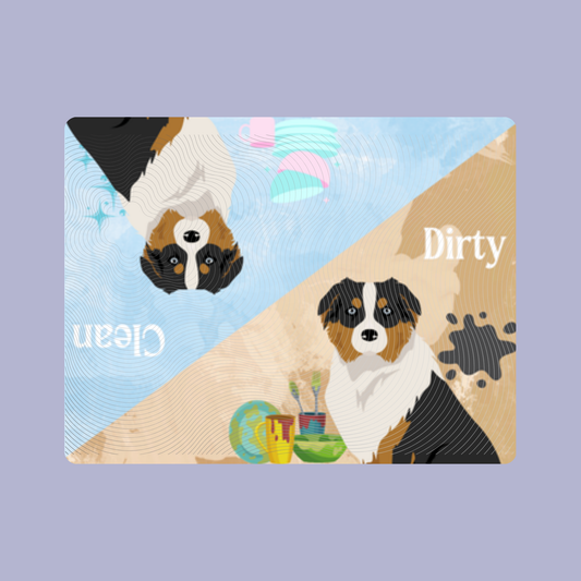 Australian Shepherd Dog Clean & Dirty Fridge Magnet Set 3 Pack