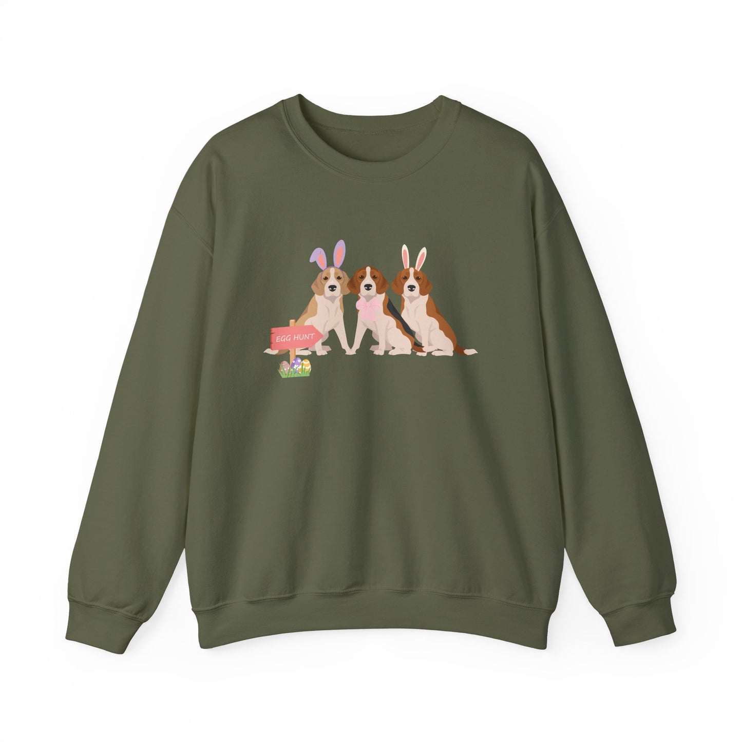 Beagle Dog Easter Unisex Heavy Blend Crewneck Sweatshirt, Easter, Cute Dog Mom Gift