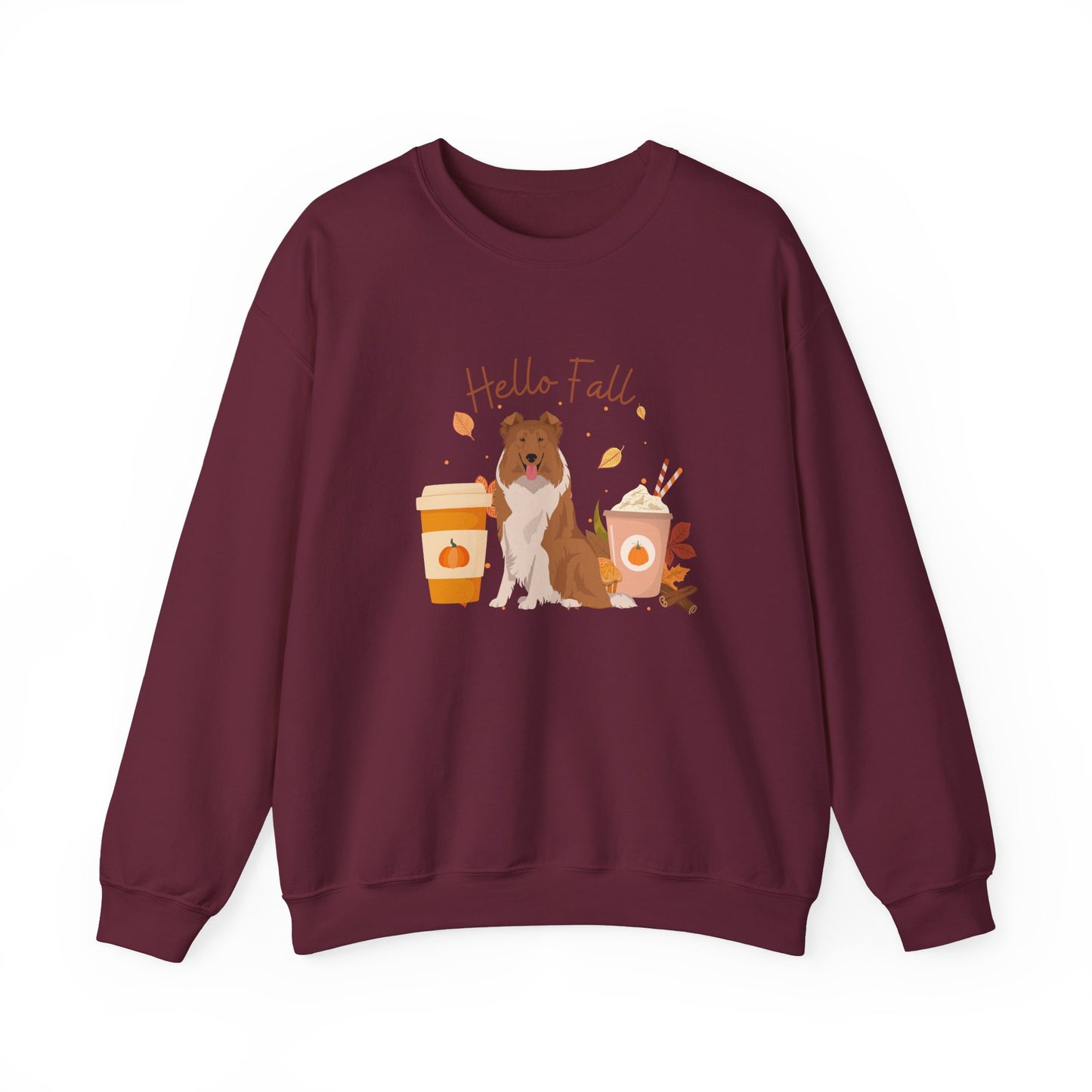 Rough Collie Dog Fall Halloween Unisex Heavy Blend Crewneck Sweatshirt