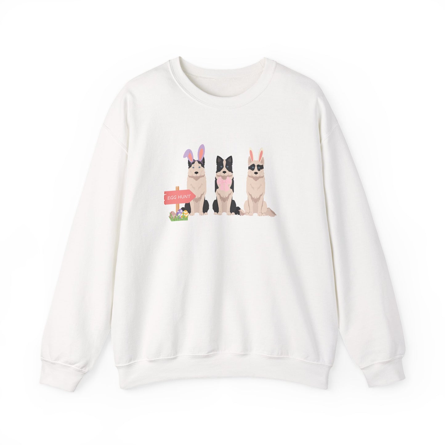 Yakutian Laika Dog Easter Unisex Heavy Blend Crewneck Sweatshirt, easter Cute Dog Mom Gift