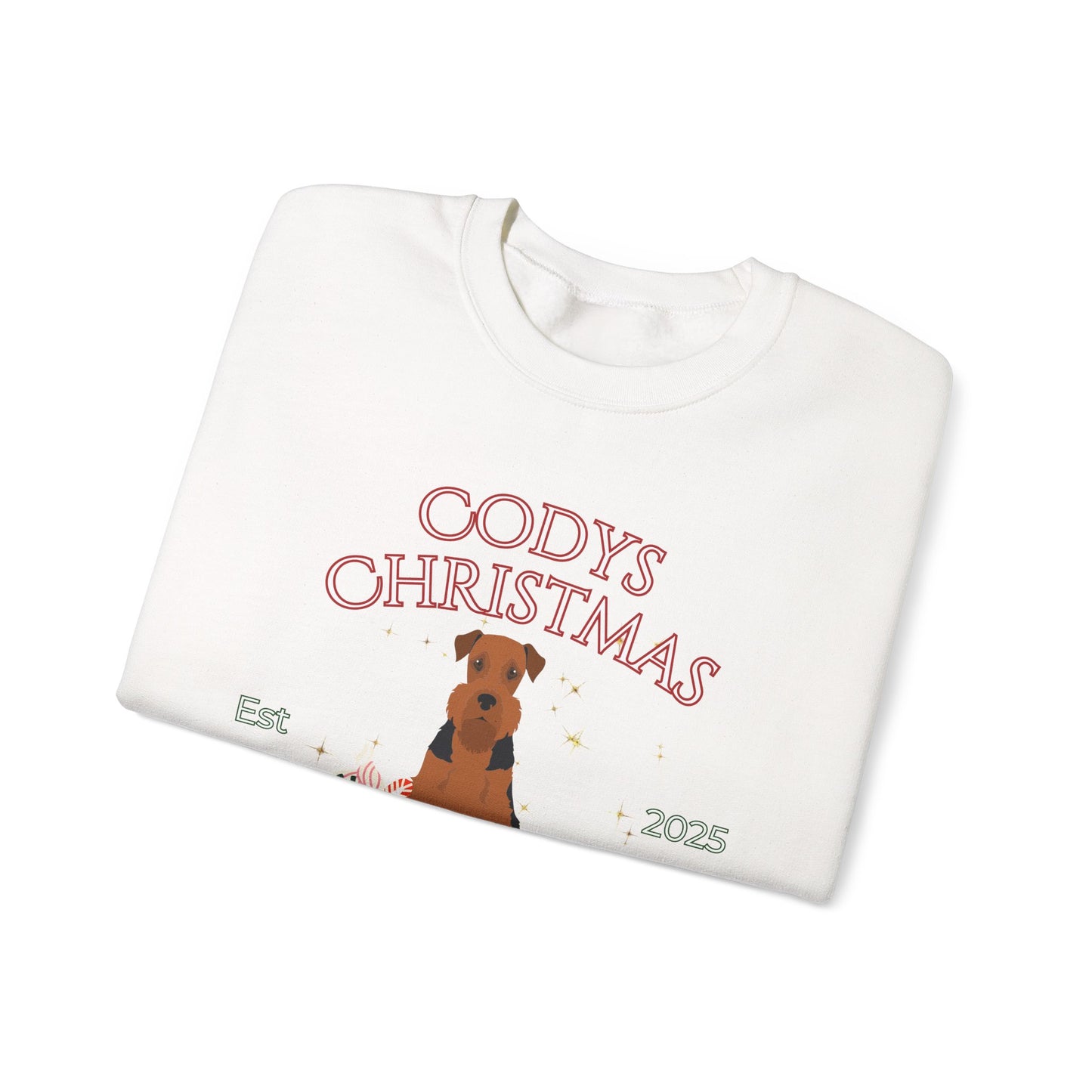 Airdale Terrier Dog Christmas Social Club Unisex Heavy Blend Crewneck Sweatshirt Custom Name