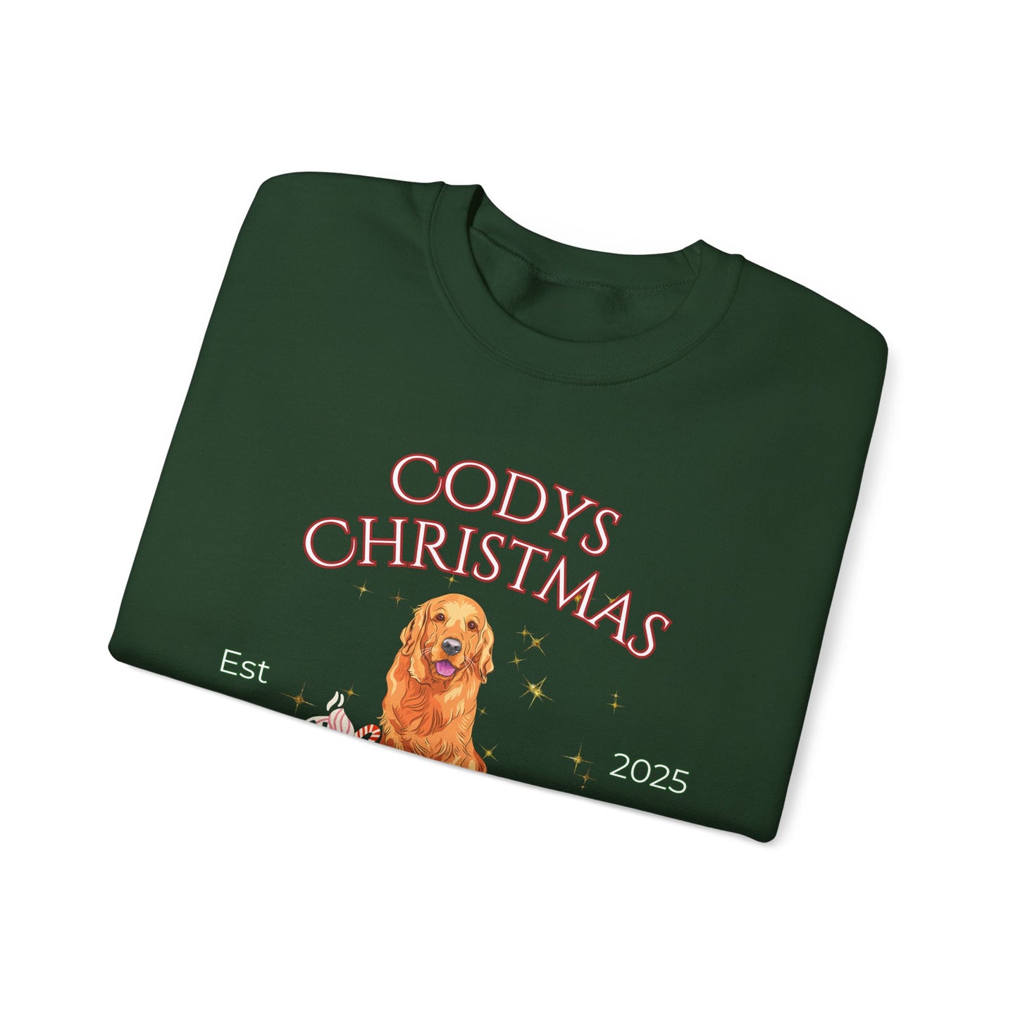 Golden Retriever Dog Christmas Social Club Unisex Heavy Blend Crewneck Sweatshirt Custom Name