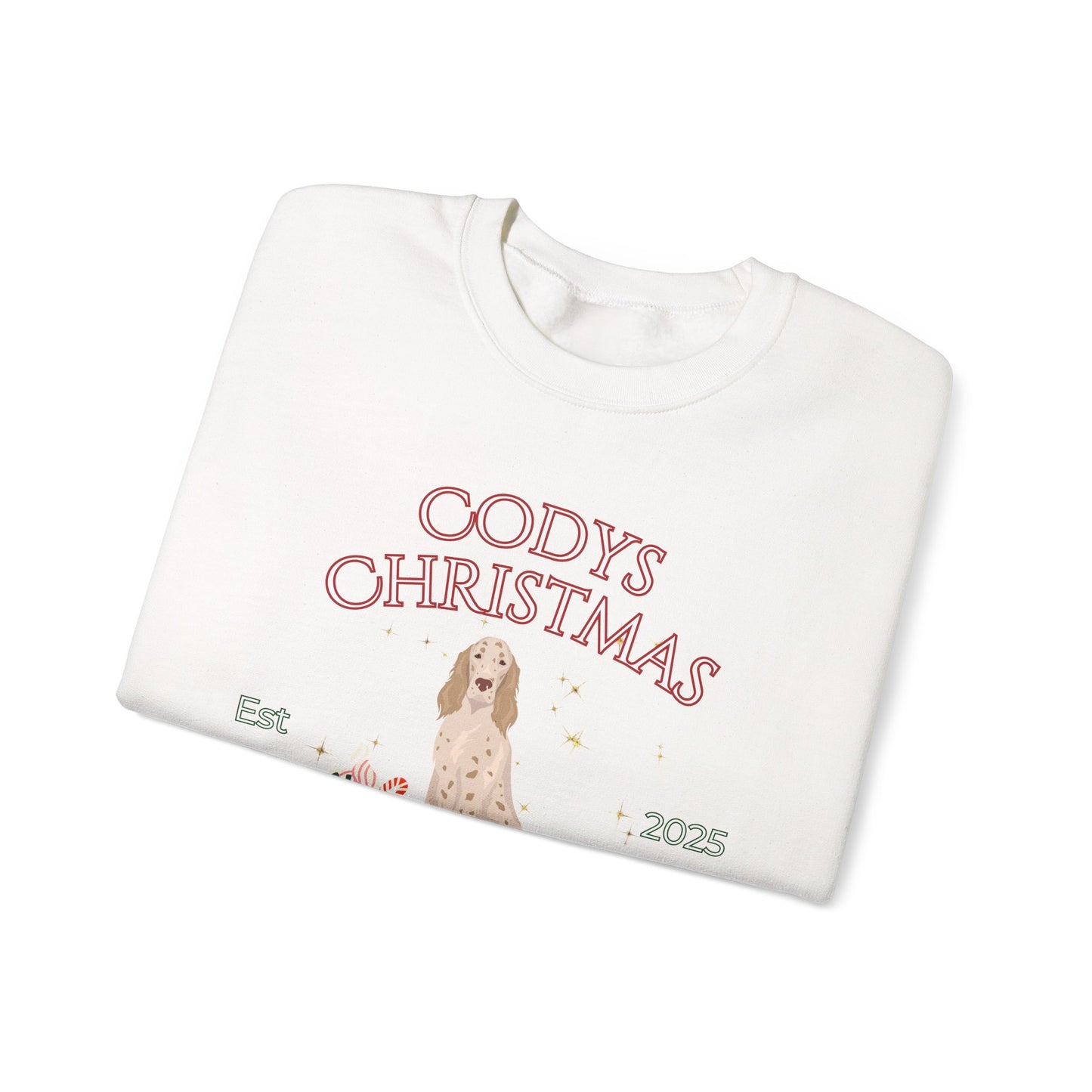 English Setter Dog Christmas Social Club Unisex Heavy Blend Crewneck Sweatshirt Custom Name
