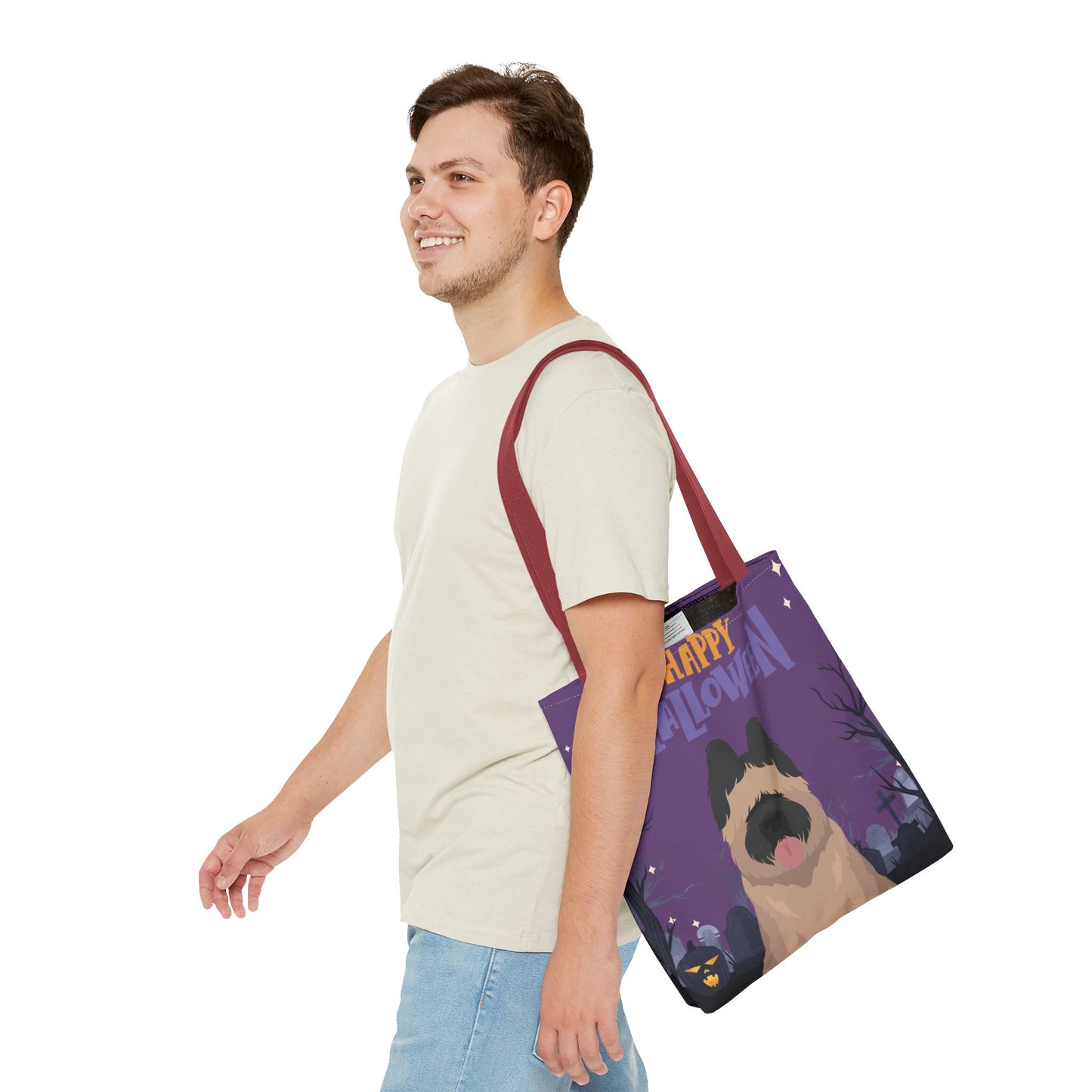 Briard Dog Happy Halloween Tote Bag 16x16