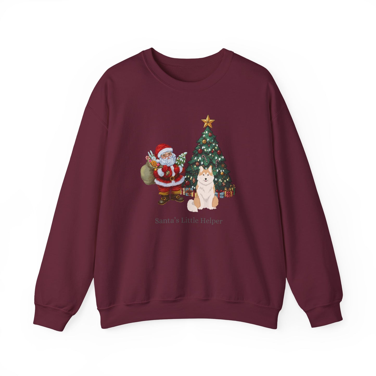 Icelandic Sheepdog Dog Santa's Little Helper Unisex Heavy Blend Crewneck Sweatshirt