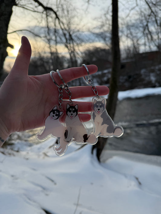 Canadian Inuit Dog 2.5in Acrylic Keychain