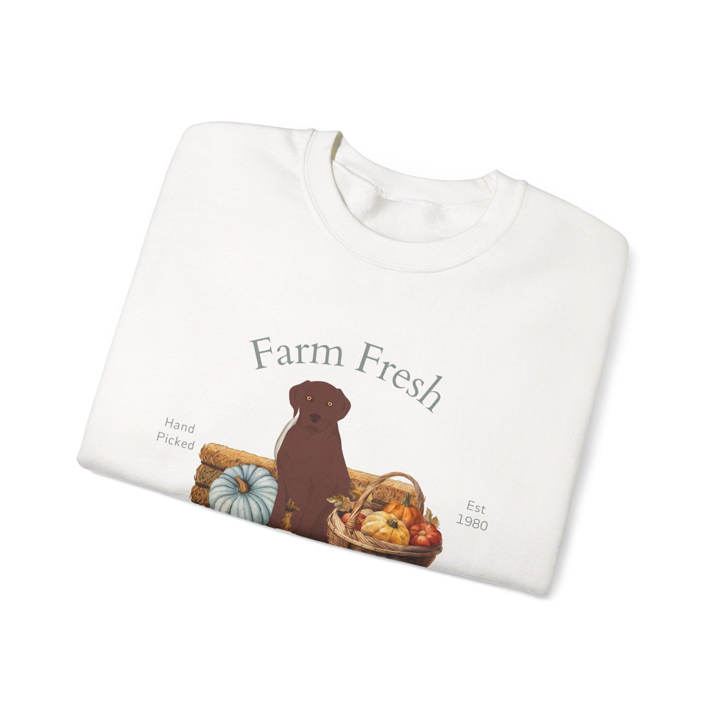 Labrador Retriever Dog Fall Farm Fresh Unisex Heavy Blend Crewneck Sweatshirt